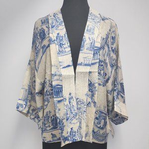 Ancient Column Blue Short Kimono (one size fits most) [NewWithTags]